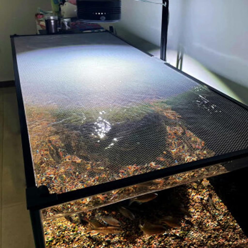 13.8 Feet DIY Magnetic Fish Aquarium Anti-Jumping net Cover, Mesh Screen Netting for Fish Aquarium Screen Top Cover, Reptiles from Jumping Out
