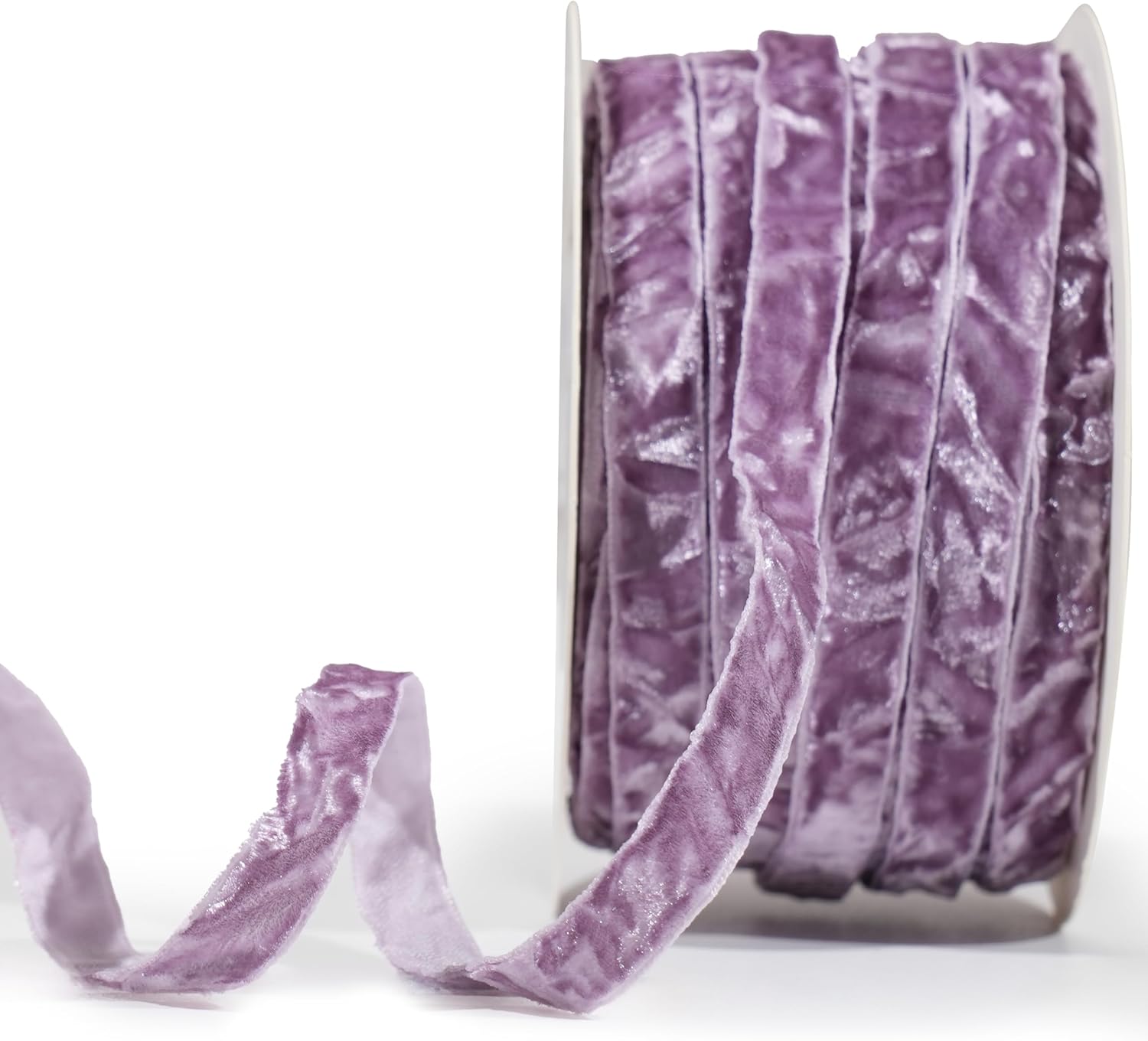 MAYREEL 3/8 Inch Dusty Purple Crushed Velvet Ribbon Lilac Vintage for Flower Bouquet Gift Wrapping Wedding Invitations Crafts Christmas Decorations Party 25 Yards