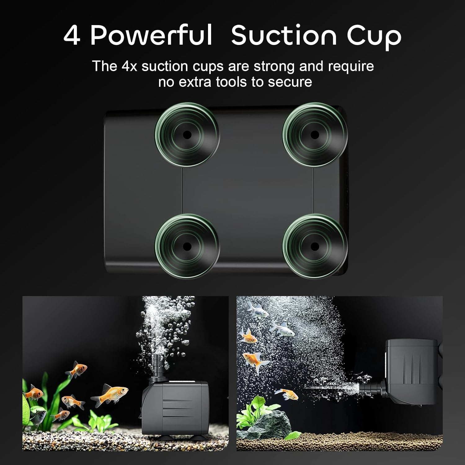 GROWNEER 550GPH Submersible Pump 30W Fountain Water Pump, 2000L/H, with 7.2ft High Lift, 3 Nozzles for Aquarium, Fish Tank, Pond, Hydroponics, Statuary
