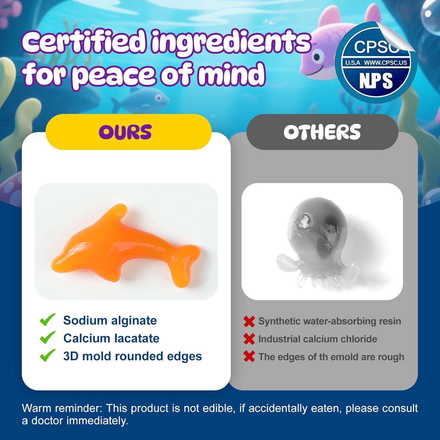 TMOL Magic Water Elf Toy Kit, Aqua Fairy Water Gel Kit for Kids with 10 Magic Gel & 6 Molds,Make Your Own Water Pets & Squishy Toys, Craft Kits for Kids Ages 8 9 10 Years Old