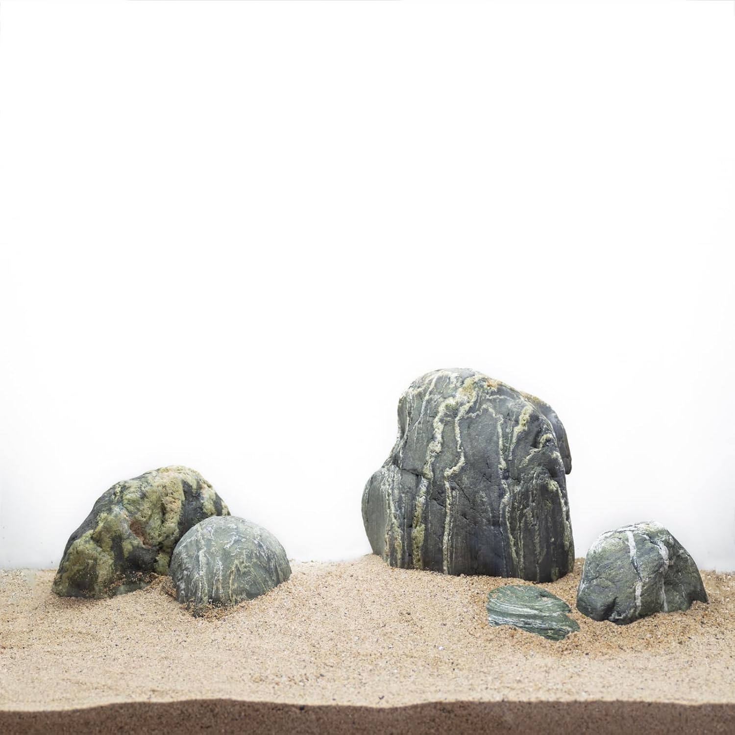 Aquarium Stone Green River Rock 40lb Rocks aquascaping Fish Tank Decor Rocks for Aquariums Fairy Gardens Model Railroads Dioramas Wargaming Mosaic Art(4-10inch/7Pcs)