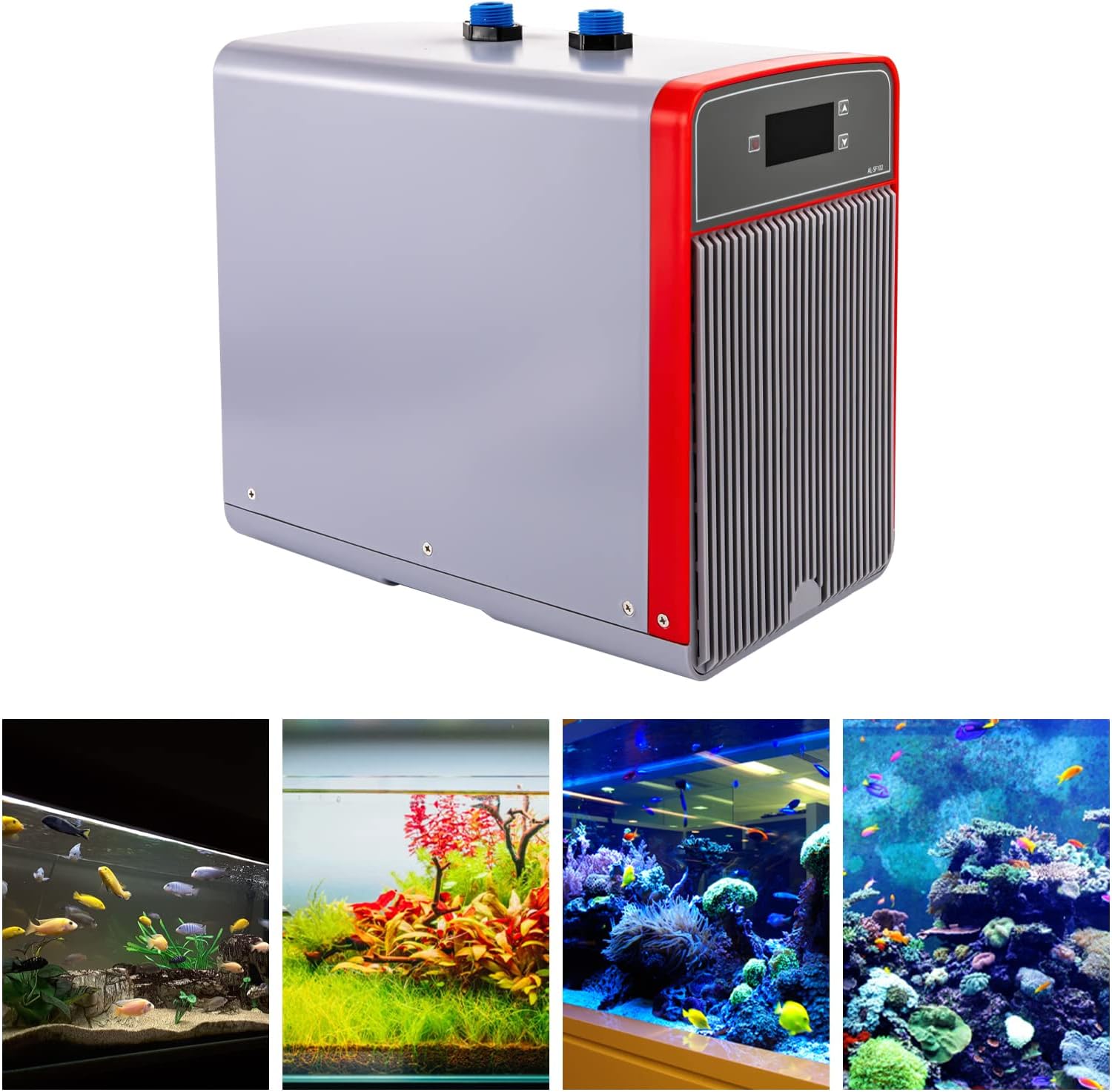 Aquarium Chiller 1/5HP 42.3Gal 160L Fish Tank Water Cooler, Quiet Hydroponic Water Chiller Cooling System with LED Display, Water Pump for Axolotl Coral Jellyfish, Seawater & Fresh Water