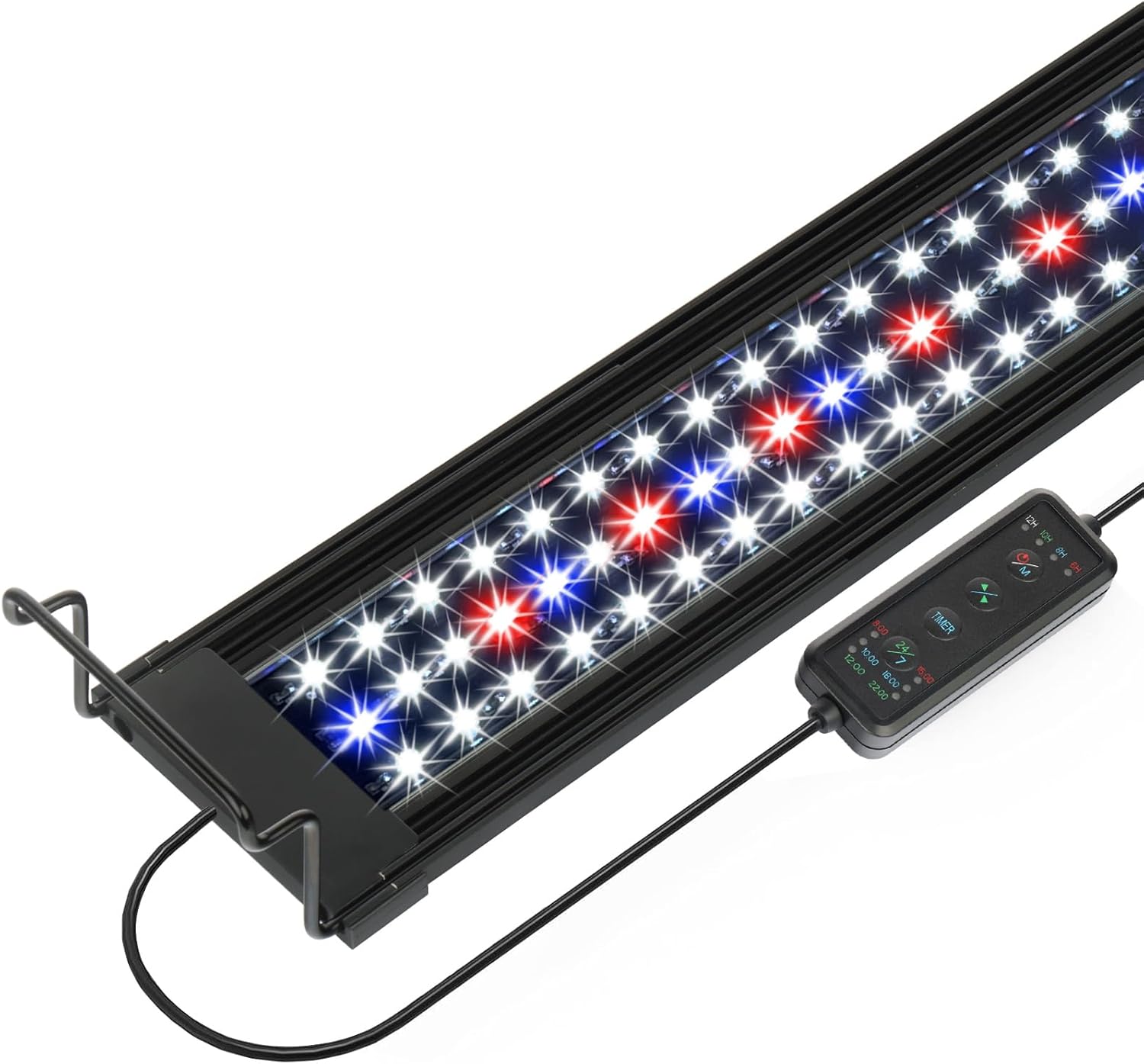 OYO WATER Aquarium LED Light 24"-32" with Timer, 24/7 Cycle, 5 Dimmable Brightness, Sunrise/Sunset Simulation for 10/20/30/55 Gallon Fish Tank