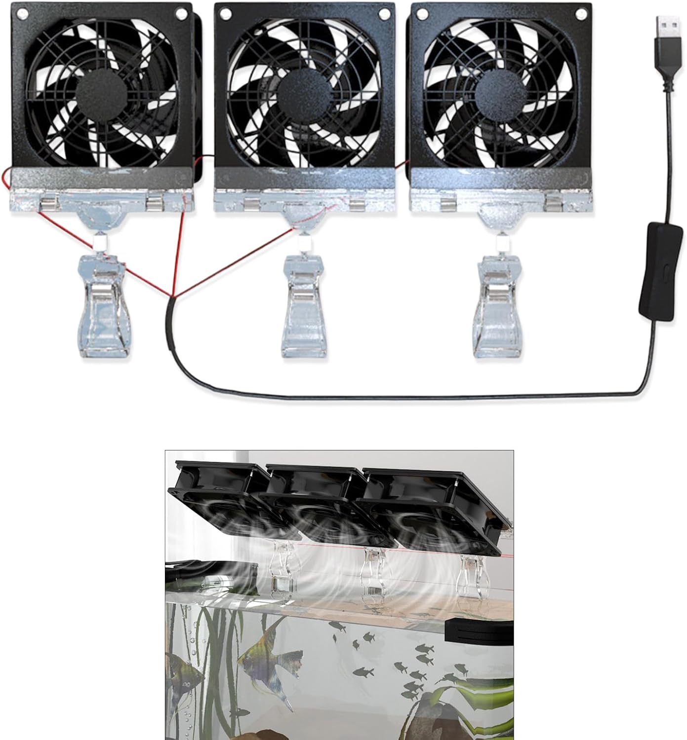 Small Aquarium Chiller Fan Cooling Fans for Aquariums Quiet Temperature Control Fish Tanks Cooling Fan