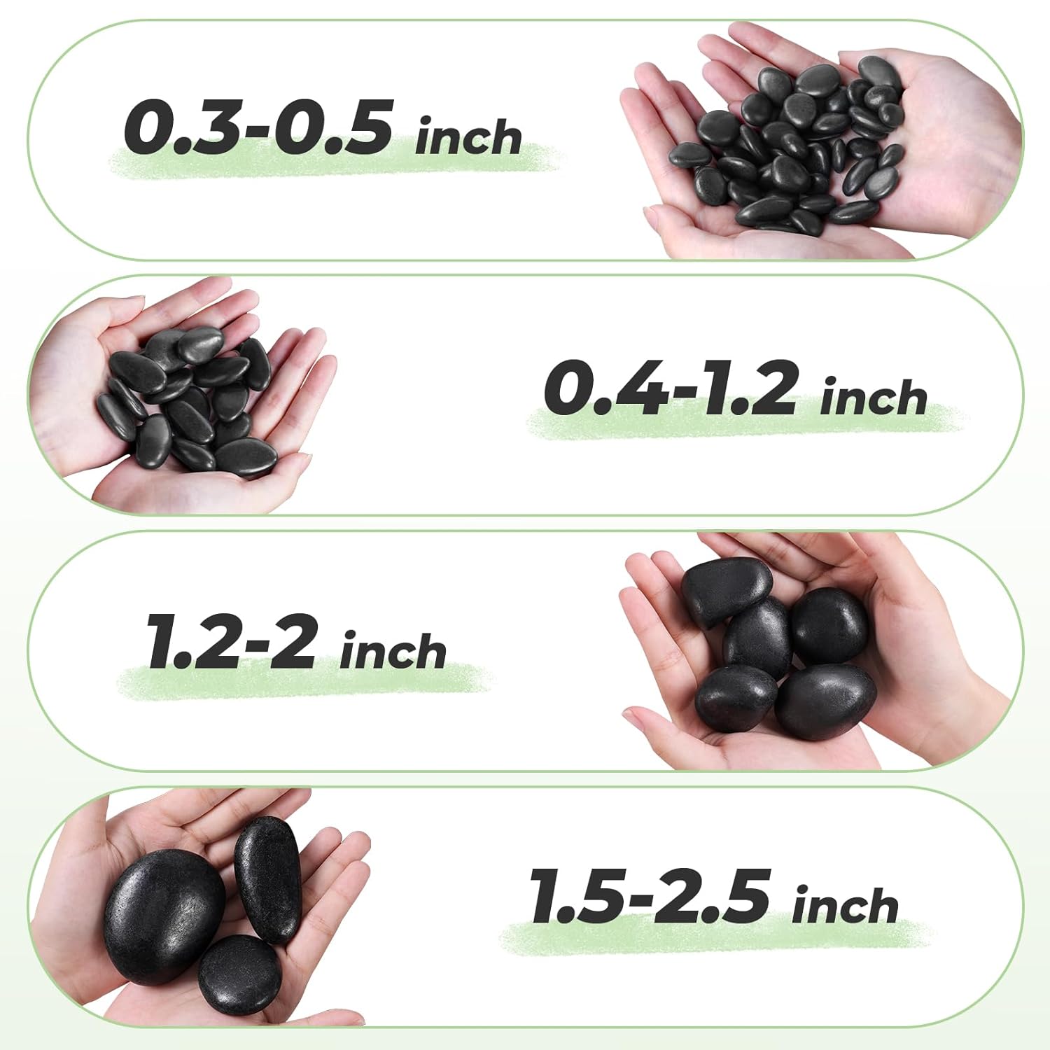 SIDONG 10 lbs Black River Rocks, 1.2-2 Inches Polished Pebbles for Indoor Plants, Aquarium Rocks Used in Fish Tank, Decorative Stones for Plants, Vases, Home Décor, Crafting, Garden Landscaping