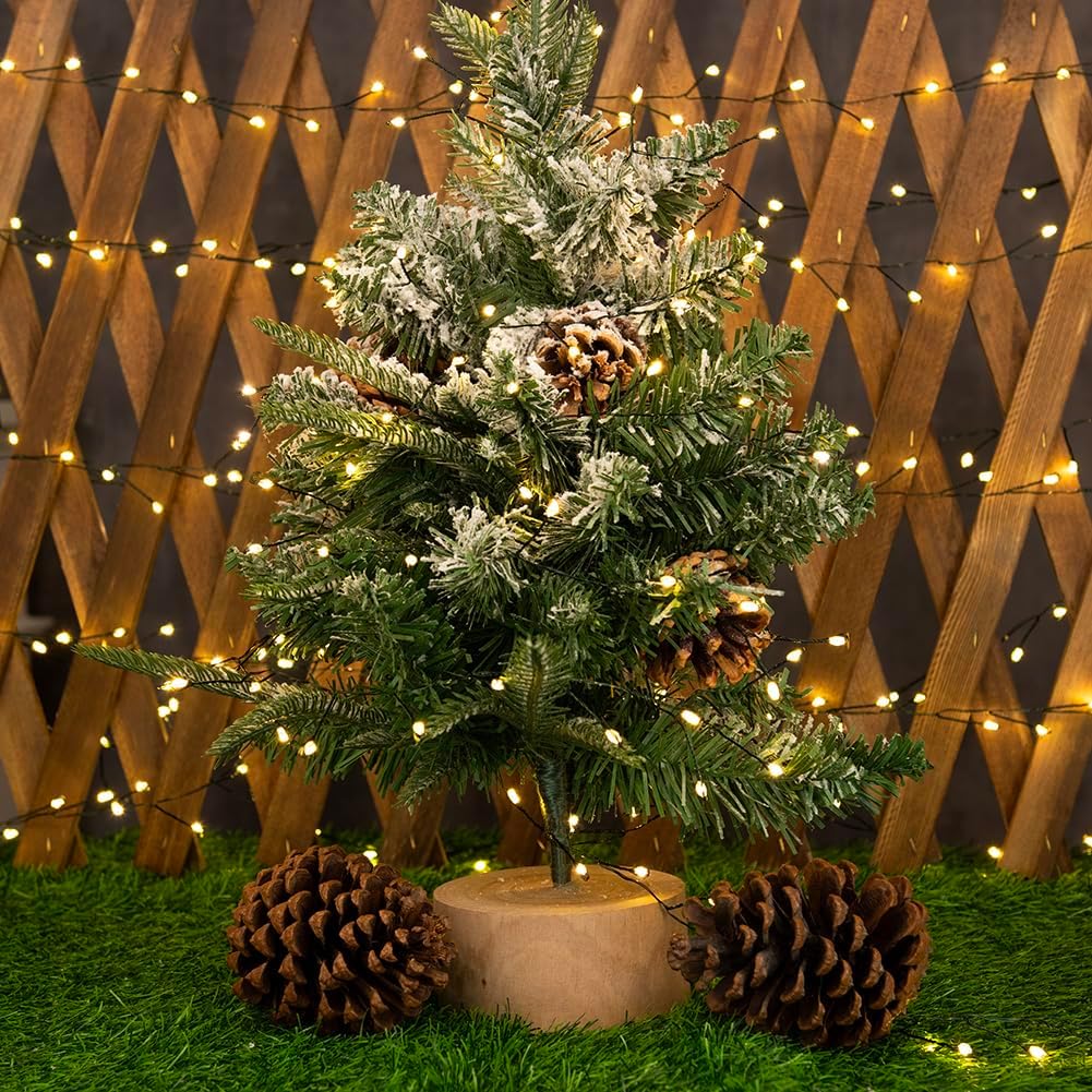 Firecracker Fairy Lights Plug in,20ft 200LEDs Green Wire Cluster String Lights,Waterproof 8 Modes Remote Twinkle Light for Outdoor Indoor Garden Bedroom Christmas Tree Holiday,Warm White