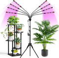 Grow Lights for Indoor Plants Full Spectrum with Stand and Timer, (Red+Blue+White) 8 Heads LED Plant Lights for Indoor Growing, Standing Floor House Plant Lamp for Seed Starting.