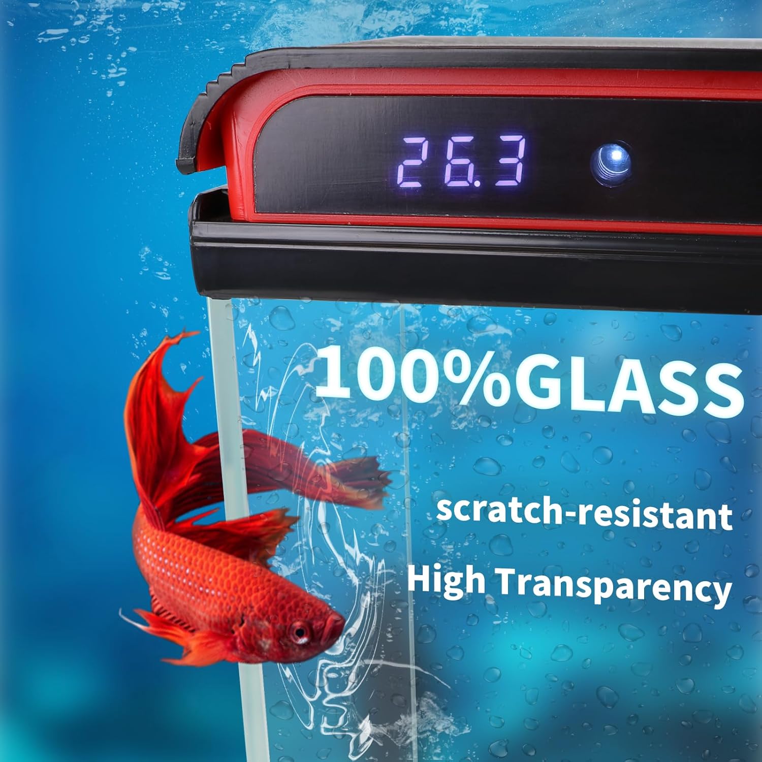 20 Gallon Fish Tank, Large Betta Tank with Glass Aquarium Starter Kits Self Cleaning with 3 Types of LED Lights and Filter Water Pump, Ultra Quiet Decoration Kids Room Gift Decor