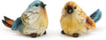 Napco Imports Watchful Bird Sapphire, Goldenrod 5.25 x 3.25 Resin Tabletop Figurines, Set of 2