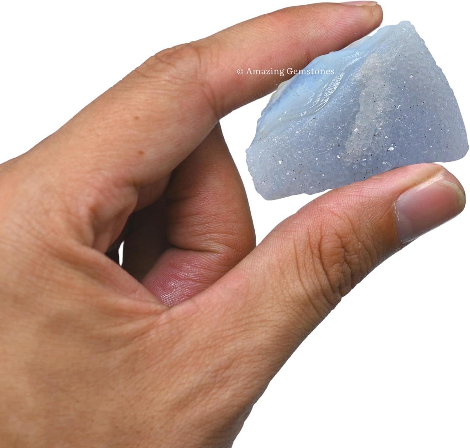 Amazing Gemstone Blue Lace Agate Raw Crystals and Healing Stones, Natural Rocks for Tumbling - DIY Raw Stones and Crystals, 2 Pieces