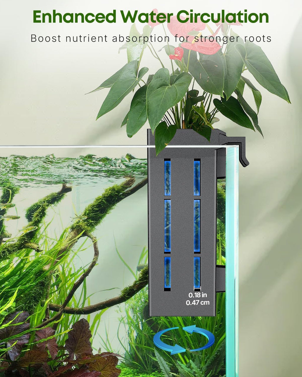 Pawfly 4 Pcs Black Aquarium Plant Holder, Hanging Plastic Fish Tank Plant Pot for Aquascape Decoration