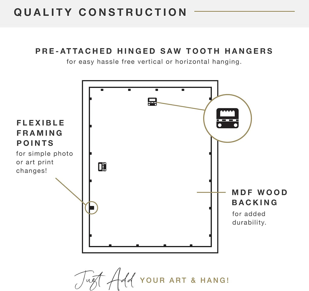 MCS Museum Poster Frame 11x17 Natural Woodgrain, Vertical & Horizontal Wall Hanging Large Picture Frame for Photos, Posters & Art Prints (1-Pack)