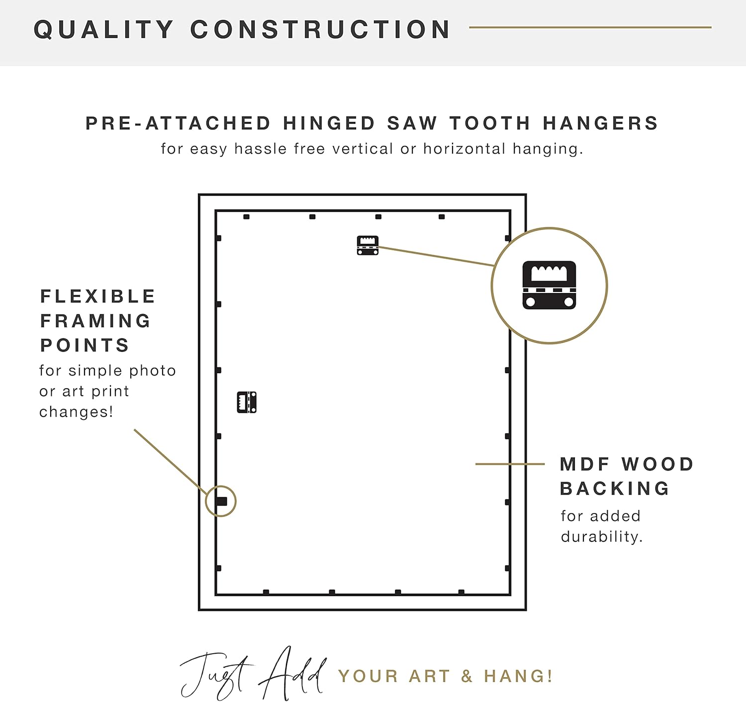 MCS Museum Poster Frame 11x17 Natural Woodgrain, Vertical & Horizontal Wall Hanging Large Picture Frame for Photos, Posters & Art Prints (1-Pack)