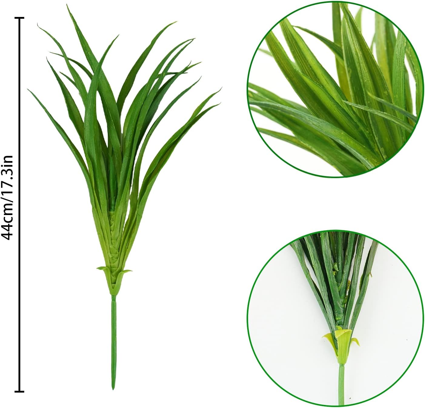 8Pcs Artificial Grass Plant Fake Outdoor Plastic Plants UV Resistant Faux Grasses Greenery Shrubs for Window Box Garden Patio Porch Home Decor Rose Green