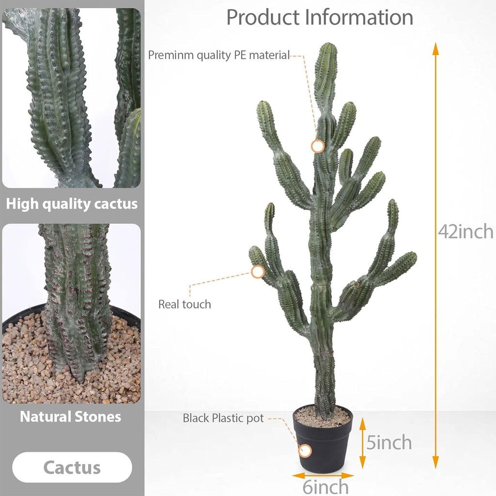 Artificial Cactus 42inch Faux Cacti Big Fake Saguaro Plants for Indoor Outdoor Home Office Garden Decor