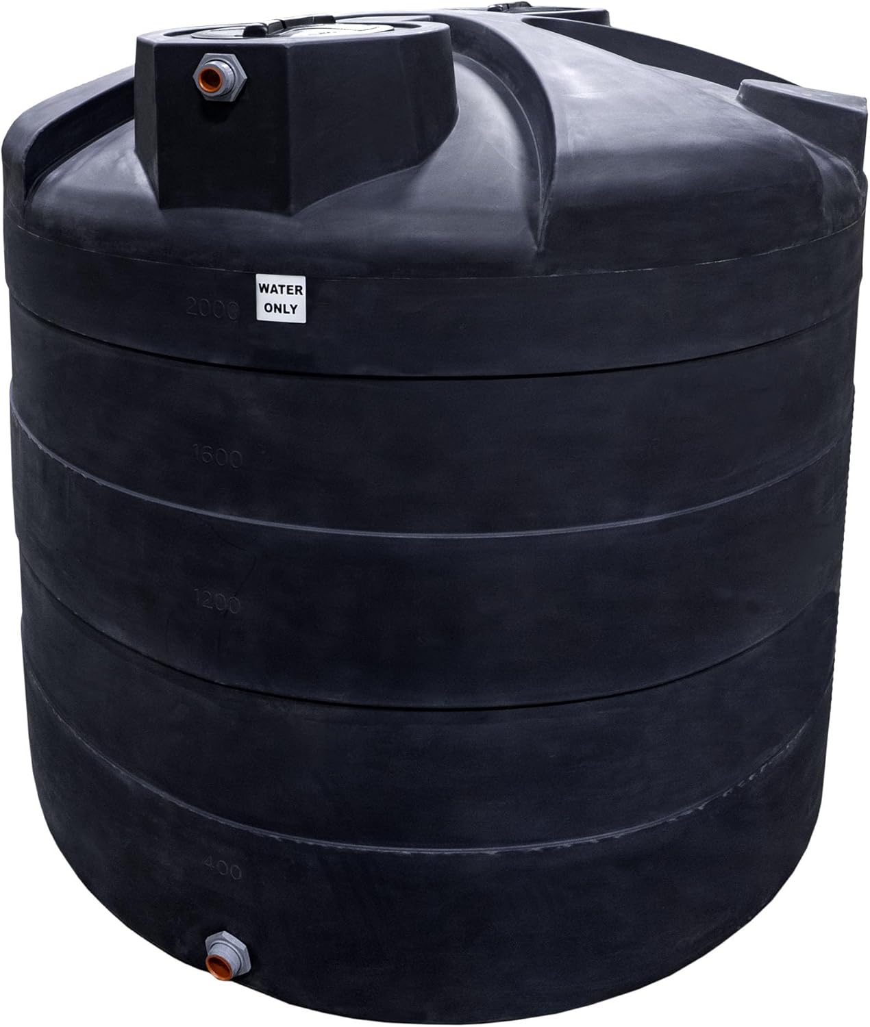 2500 Gallon Vertical Water Storage Tank, Plastic Water Tank for Collection, Holding, and Storage, UV-Resistant, for Rainwater Harvesting, Agricultural, RV, Emergency, and General Use
