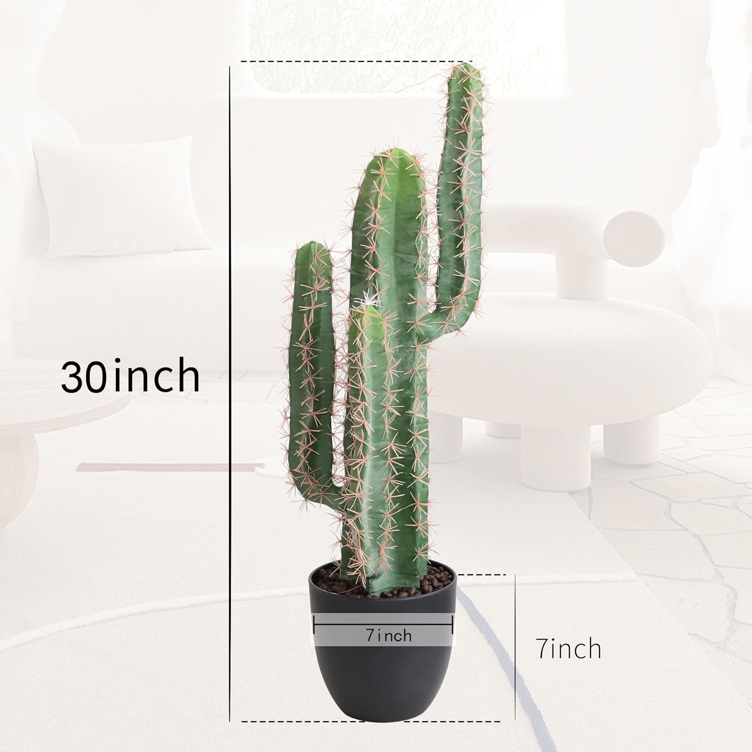 momoplant Artificial Cactus Fake Plant 30 Inch Tall Faux Cacti Plants for Home Garden Office Store Decoration