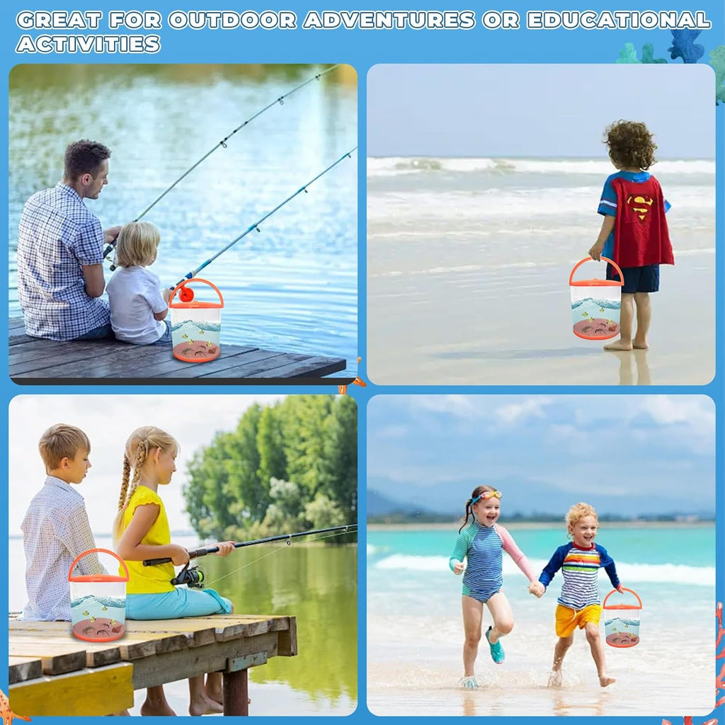 Foldable Small Aquarium, Portable Fish Tank, Fish Transport Container, Plasitc Fish Bowl, Beginner Tank, Great Concept for Catching and Release Critters, Beach, Pool and Lake
