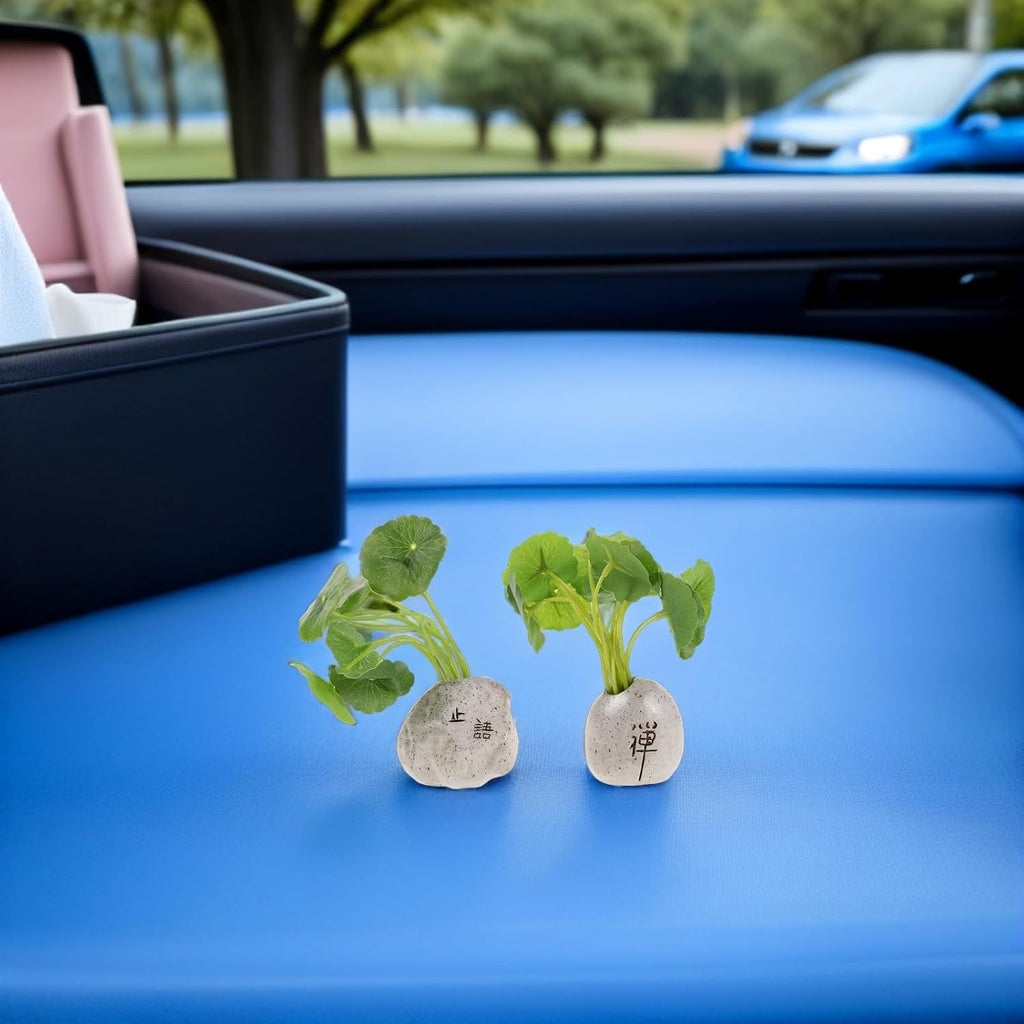 LUOZZY 6pcs Mini Artificial Plants Car Dashboard Decor Lifelike Bonsai Simulated Potted Flowers for Home Office Interior