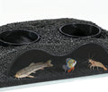 Aquarium Decor, Underground Tunnel Cave with Holes for Viewing, Fish Tank Decoration Hideout, for Cory Catfish, Shrimp, Loach and Pleco, Black