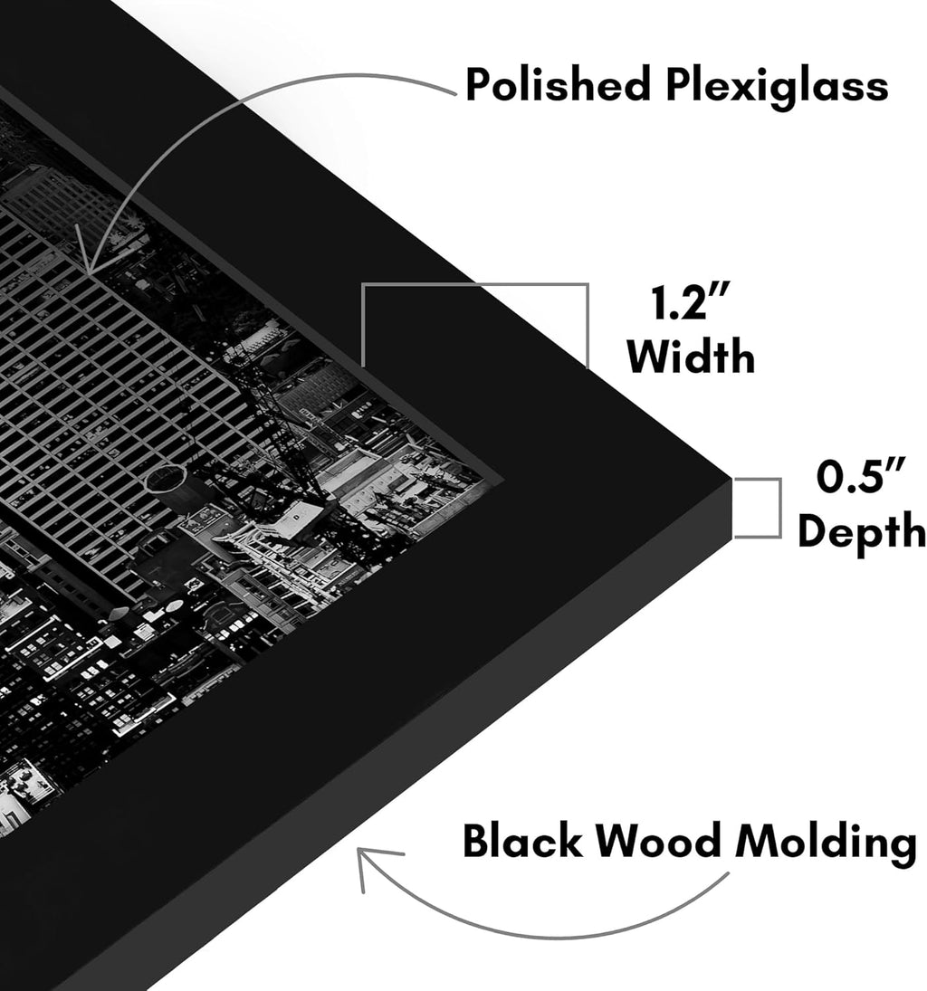 Americanflat 17x23 Picture Frame with Polished Plexiglass - Black Picture Frame - Wide Photo Frames Made of Engineered Wood for Vertical or Horizontal Wall Display - Epic Collection - Black