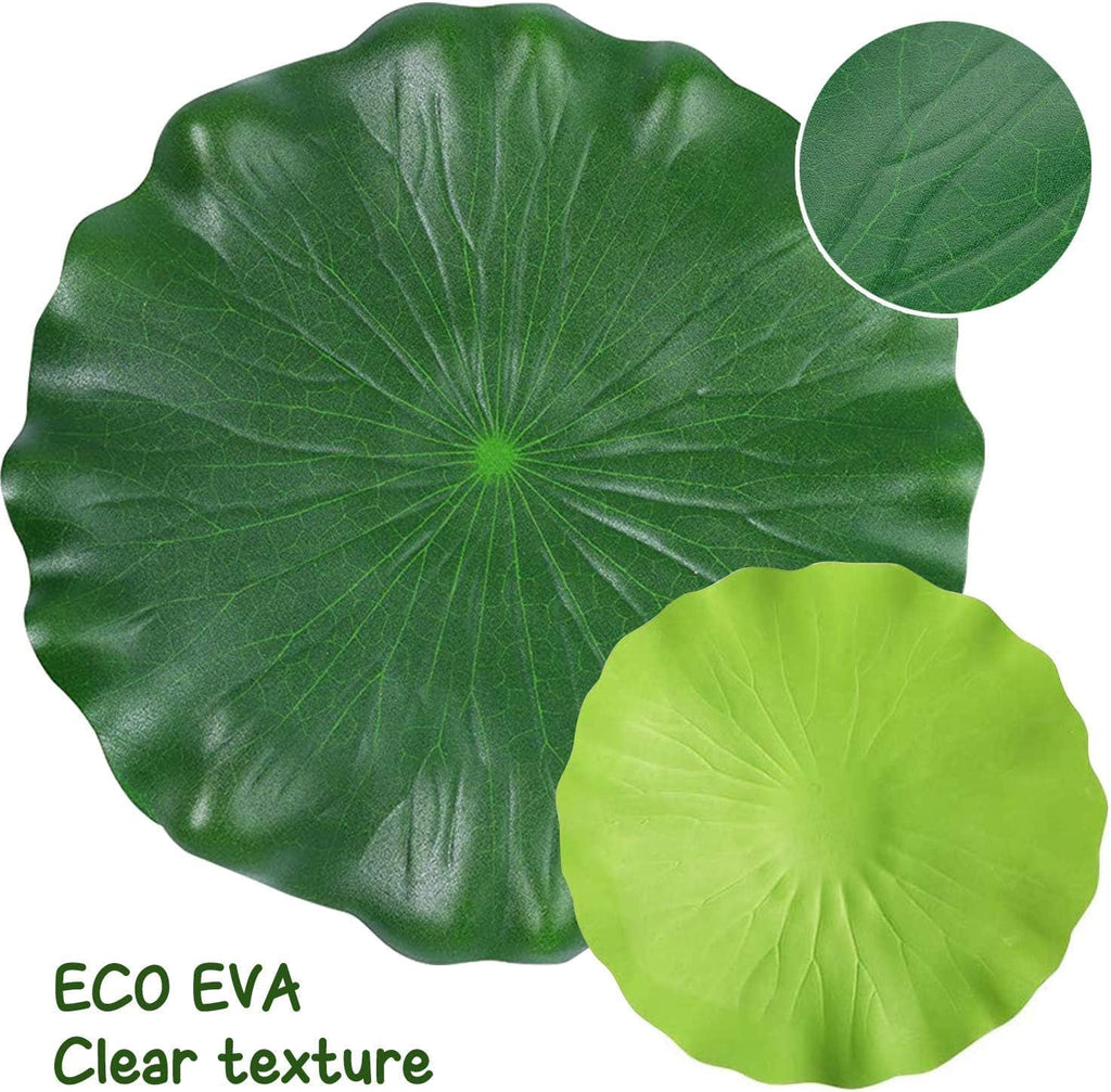 ZAUGONTW 12 Pieces Realistic Lily Pads Leaves, Artificial Floating Foam Lotus Leaves, Water Lily Pads Artificial Foliage Pond Decor for Pond Pool Aquarium Decoration