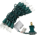 Mini Christmas Lights String Warm White Vintage Short Strand String Lights, Clear Bulbs Wire Fit Light up Christmas Decorations(35 Bulbs No Connectable,8.5ft,Green)