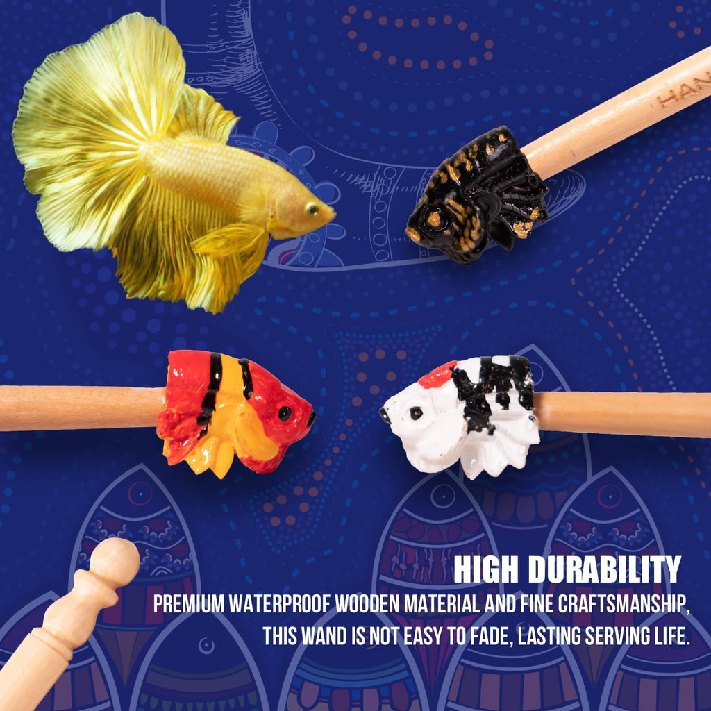 KOIKA Fish Training Stick Toys Fish Tank Decor Betta Training Wand (Growth Bundle (2-Pack & Training Wand)