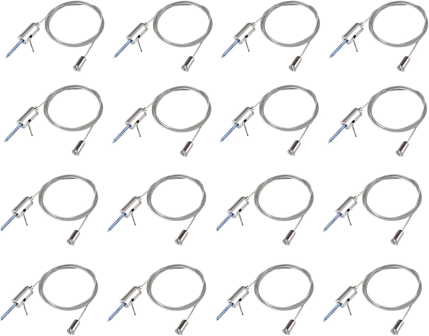 16 Pack 3.2 ft Light Hanging Wire Kit, Ceiling Suspension Cables with Adjustable Grippers for Hexagon Garage Lights, LED Panels, Aquarium Lights