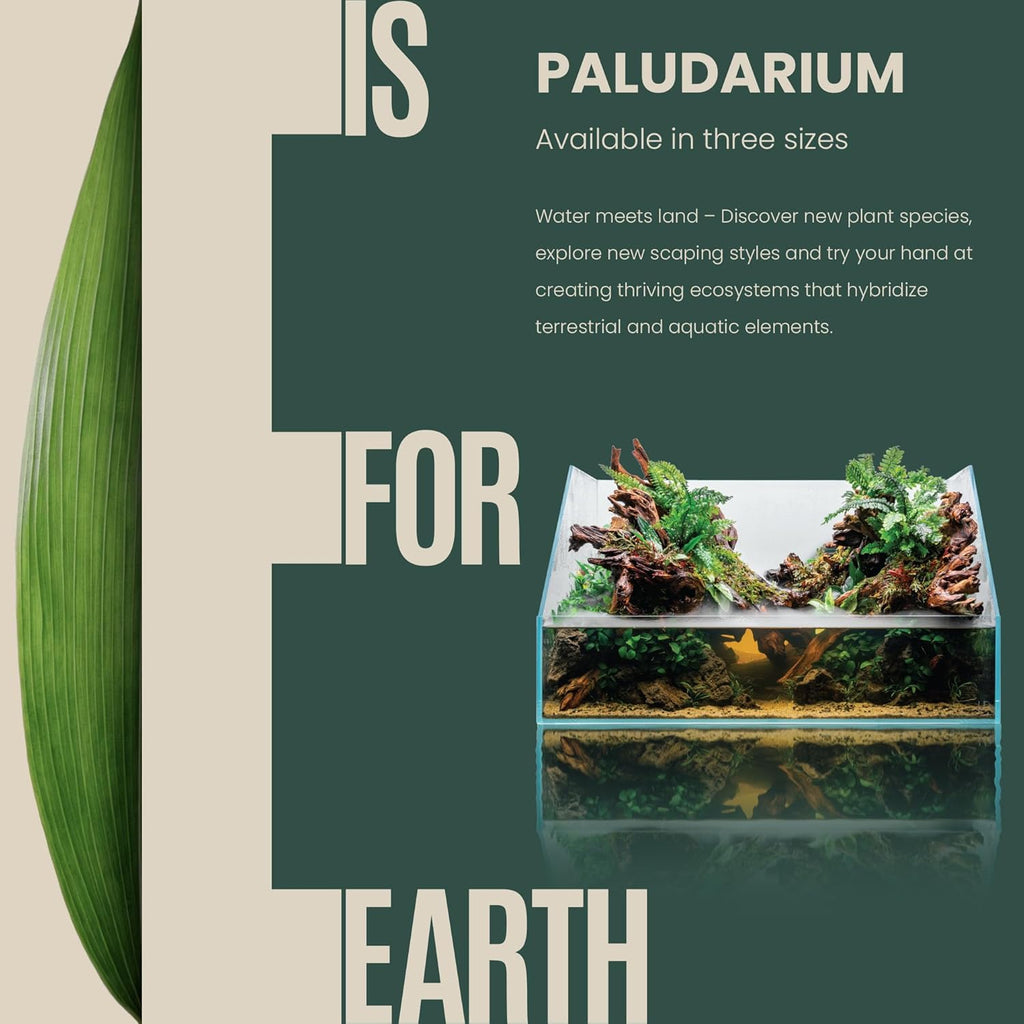 Ultum Nature Systems Rimless Paludarium - Ultra Clear Low Iron Glass with Mitired Edges, Bulkheads and Leveling Mat Inluded (45E)