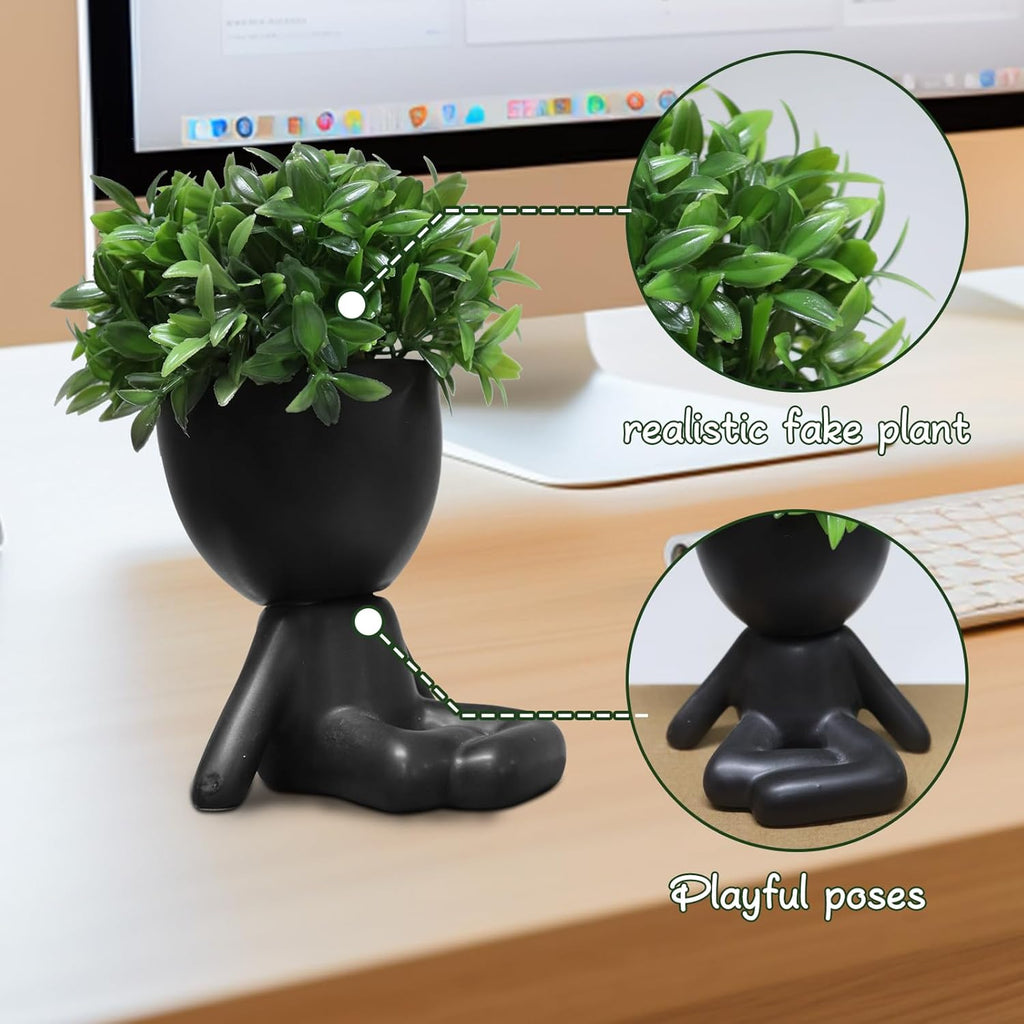 Zerzsy Mini Succulent Plant, Cuteplant Desktop Decorations, Desktop Plant for Women Office Decor, Cute Fake Plants Bathroom Decoration- Set of 1