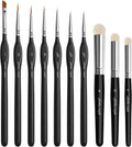 Golden Maple Miniature Paint Brushes Drybrush-10pcs Micro Detail Paint Brush Set, Small Fine Detail Brushes for Acrylic, Watercolors & Paint by Number, Figurine