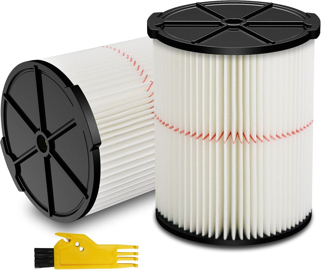 2 Pack Replacement Filter for Craftsman CMXZVBE38754, Red Stripe General Purpose Wet Dry Vac Filter Replacement for 5 to 20 Gallon Shop Vacuums, Replaces # 009-38754