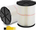 2 Pack Replacement Filter for Craftsman CMXZVBE38754, Red Stripe General Purpose Wet Dry Vac Filter Replacement for 5 to 20 Gallon Shop Vacuums, Replaces # 009-38754