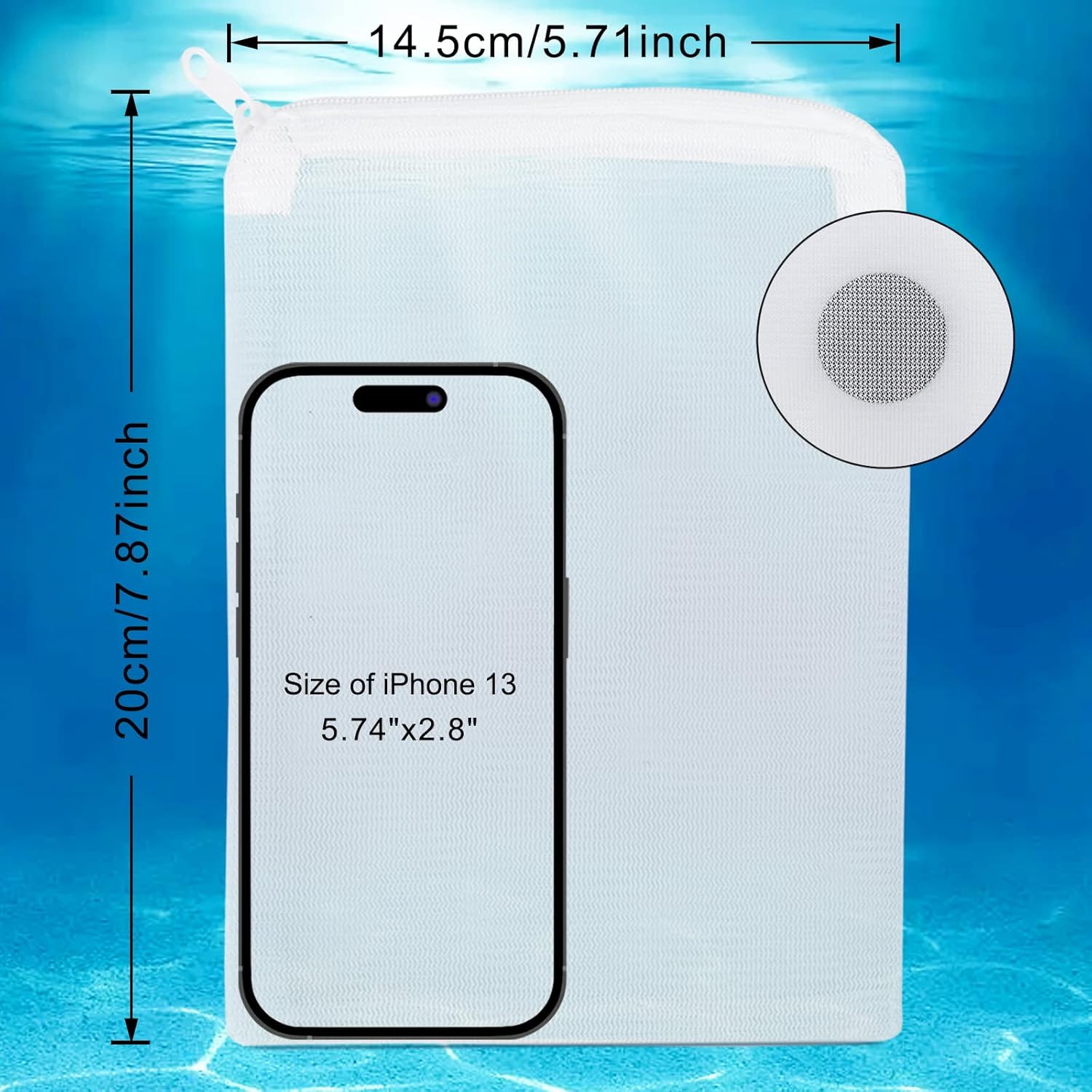 Segarty Filter Media Bags, 10 Pack 0.5mm Fine Mesh 7.7 x 6 Inch White Reusable Nylon Aquarium Net Bags with Plastic Zipper for Activated Carbon, Ceramic Rings, Bio Balls, Charcoal, Fish Tank