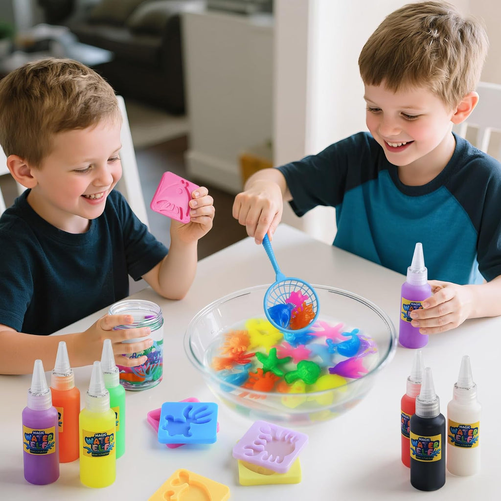 Magic Water Elf Toy Kit - Crafts Kit for Kids - Magic Gel Water Pets with Aquarium Bottle - Make Your Own Squishies Crafts Toys - Kids Christmas Birthday Gifts Party Favor for Girls Boys Ages 3+