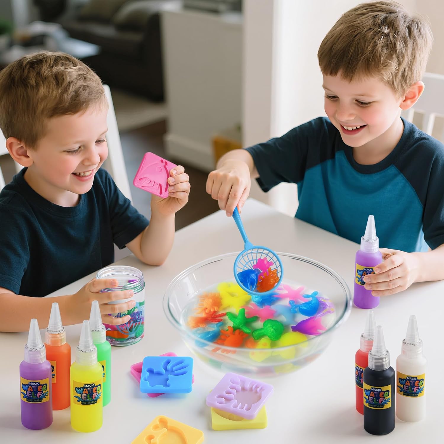 Magic Water Elf Toy Kit - Crafts Kit for Kids - Magic Gel Water Pets with Aquarium Bottle - Make Your Own Squishies Crafts Toys - Kids Christmas Birthday Gifts Party Favor for Girls Boys Ages 3+