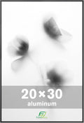 FrameWorks 20x30 Brushed Aluminum Poster Frames – Modern Brushed Metal Design w/Shatterproof Plexiglass, Perfect for Posters, Artwork, Paintings, Wall Displays – Home or Office Decor, Black - 1 Pack