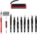 Precision Tweezers Set, Kaisi 10 PCS ESD Tweezer Set, Anti-Static Stainless Steel Tweezers Kit Curved Tweezers for Craft, Jewelry, Electronics, Laboratory Work