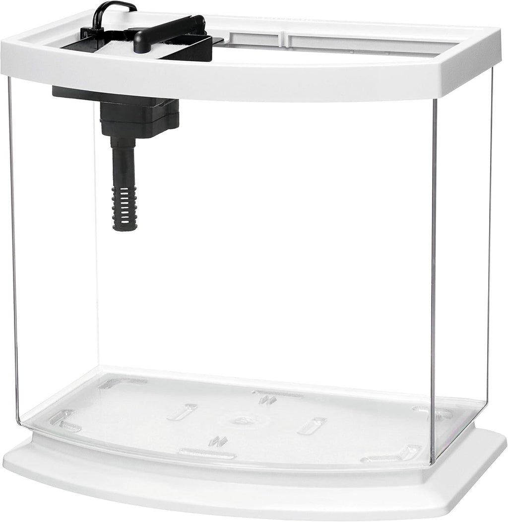 Aqueon LED MiniBow Aquarium Kit with SmartClean Technology, White, 2.5 Gallon