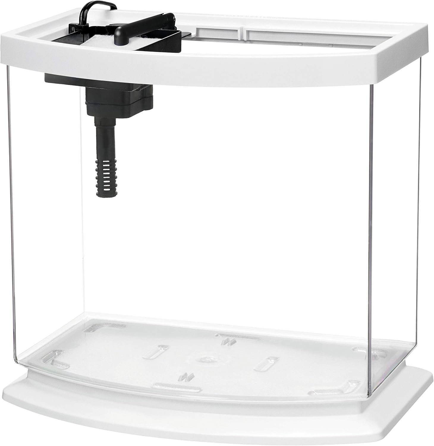 Aqueon LED MiniBow Aquarium Kit with SmartClean Technology, White, 2.5 Gallon