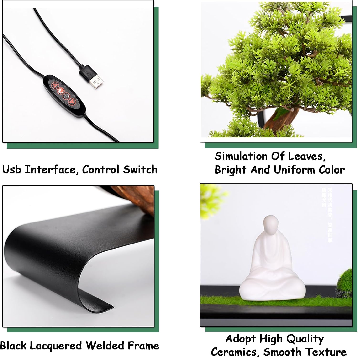 Fake Bonsai Tree Decor with Lamp Rings, Realistic Artificial Bonsai Tree, Welcome Pine Faux Potted with Backflow Incense, Bonsai Artificial for Home Office Garden Patio Farmhouse Decoration (Pines)