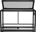 REPTI ZOO Tempered Glass Reptile Terrarium 30 Gallon, Wide Reptiles Tank 30" x 12"x 18" for Reptile Pets Bearded Dragon Gecko Lizard, Double Front Opening Doors Top Screen Ventilation
