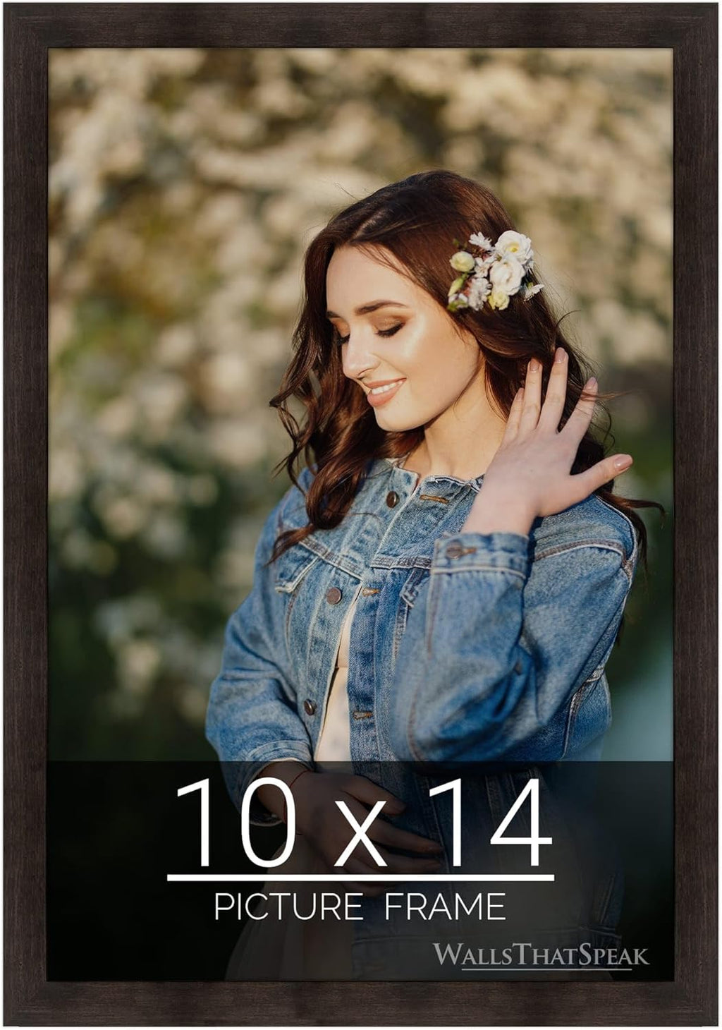 wallsthatspeak 10x14 Espresso Brown Picture Frame for Puzzles Posters Photos or Artwork