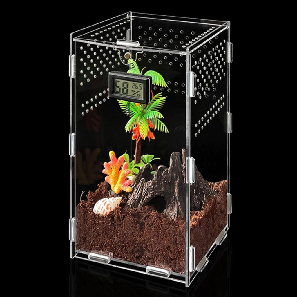 Reptiles Feeding Box Breeding Case Acrylic Terrariums Clear Habitat for Lizards Pet Centipedes Reptiles Terrariums