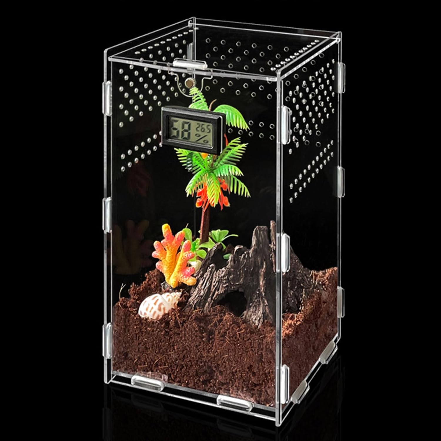 Reptiles Feeding Box Breeding Case Acrylic Terrariums Clear Habitat for Lizards Pet Centipedes Reptiles Terrariums