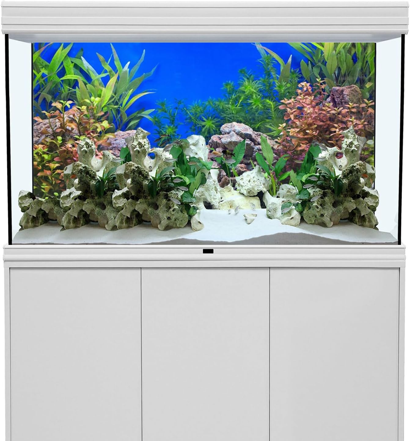 AWERT 24x12 inches Aquatic Plant Fish Tank Background Stone River Bed & Lake Aquarium Background Vinyl