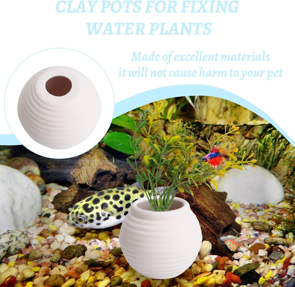 Ceramic Aquarium Decorations Hideaway Rock Cave for Fish Shrimp Turtle Crab to Breed, Rest and Play, Small Fish Bowl Hiding Cave, White