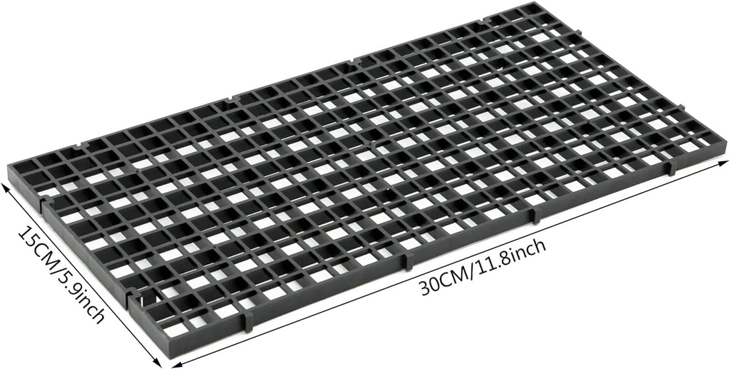 ALEGI Aquarium Plastic Grid Divider Tray Egg Crate,Grid Isolate Board Divider Fish Tank Bottom Black Filter Tray (Black 2 Pcs S)