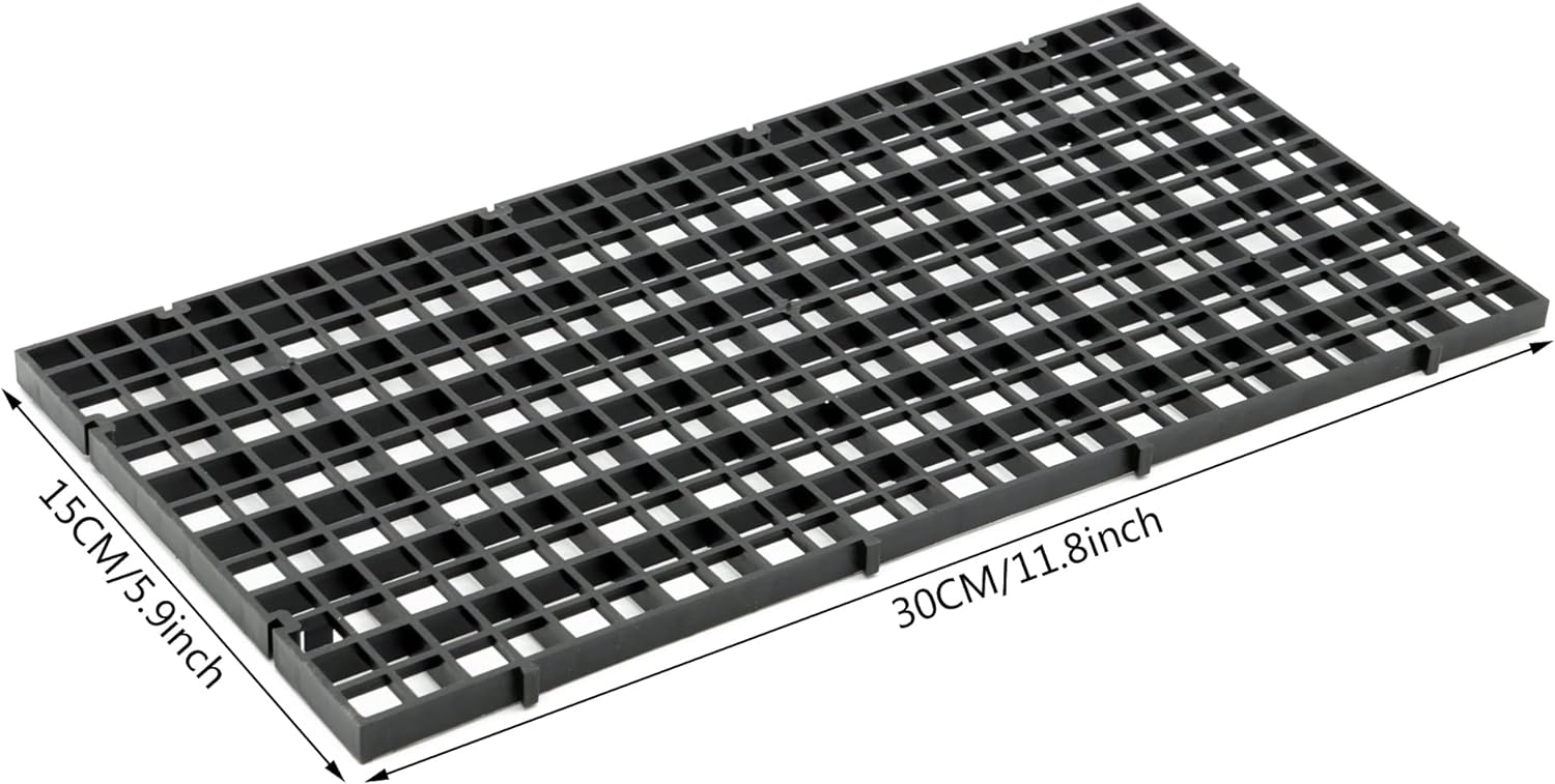 ALEGI Aquarium Plastic Grid Divider Tray Egg Crate,Grid Isolate Board Divider Fish Tank Bottom Black Filter Tray (Black 2 Pcs S)